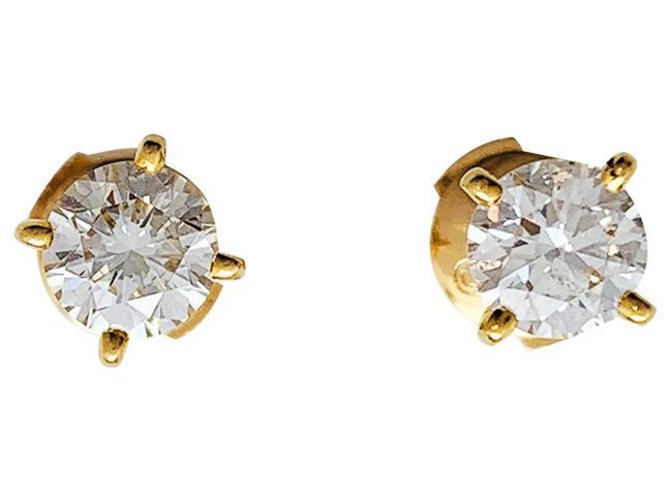 Boucles d'oreilles Cartier diamants. Or jaune  ref.270194