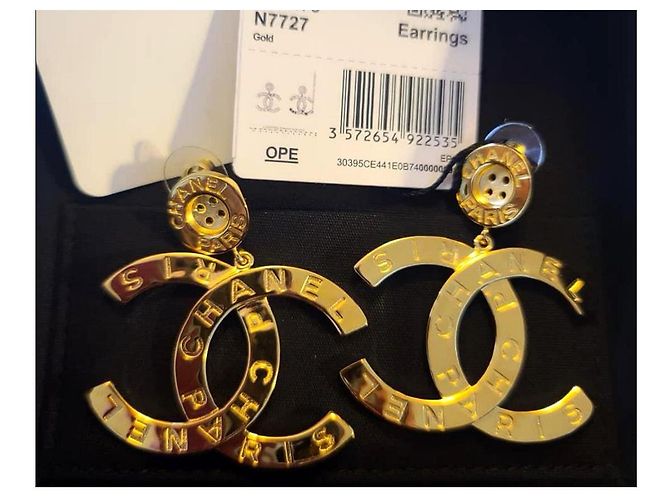 Chanel Paris CC goldene Ohrringe Gold hardware