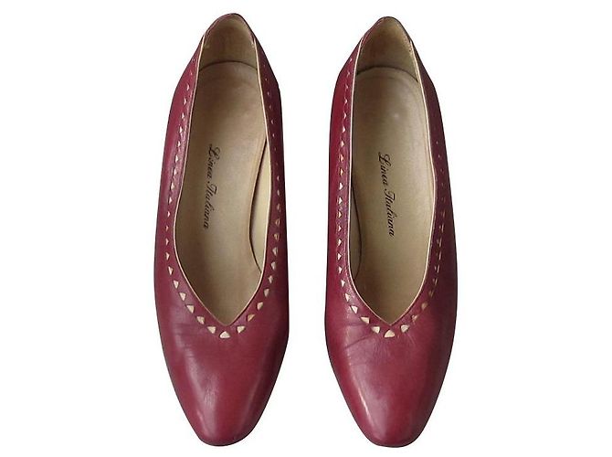 Zapatos de tacón Pollini de cuero burdeos 36.5