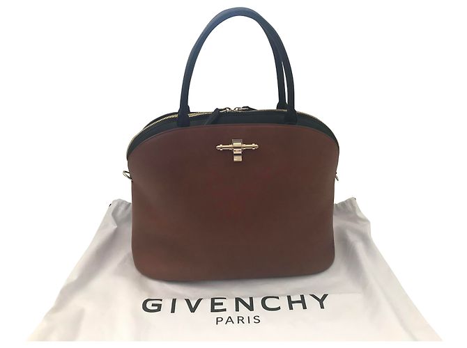 Givenchy Obsedia Tote Bag Leder Cognac Schwarz
