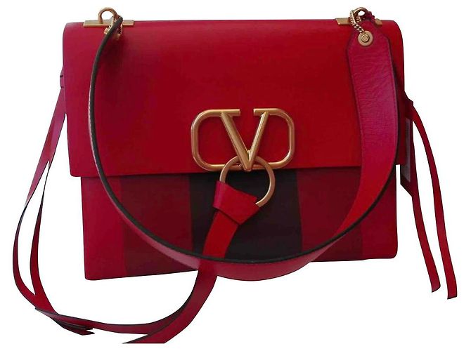 Bolso Valentino de piel rojo Roja