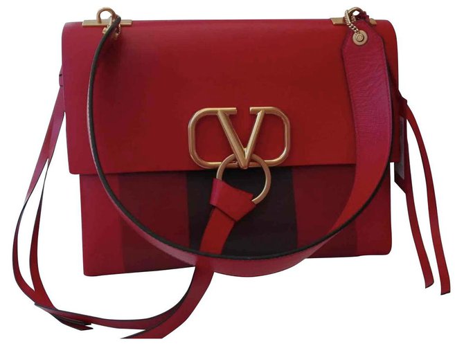 Valentino VRING Cuir Rouge  ref.270330