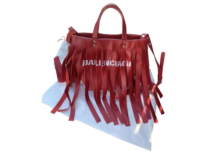 Balenciaga Handbags Red Leather  ref.270362