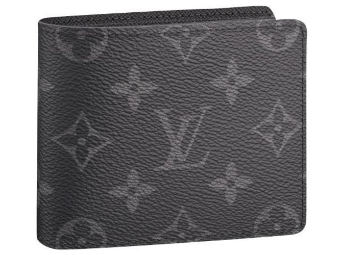 Louis Vuitton LV schlanke Brieftasche Eclipse Grau Leder  ref.270366