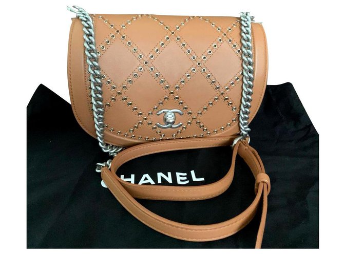 Chanel Coco eyelet flap bag Caramel Leather  ref.270371