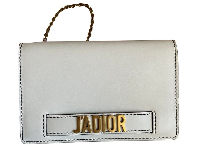 Christian Dior J'adior Clutch Tasche Leder Eggshell Aus weiß