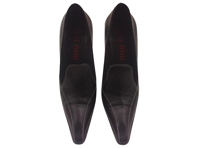 Miu Miu Black Leather Pumps High Heels