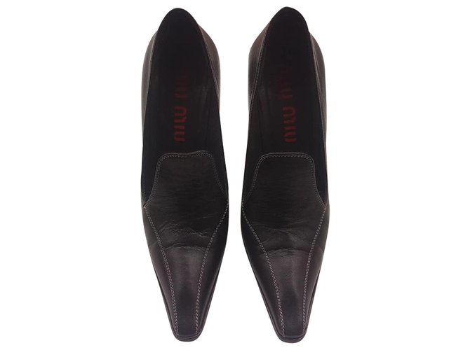 Miu Miu Decolete Preto Couro  ref.270446