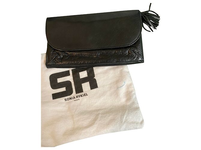 Sonia Rykiel Lambskin Pouch Black