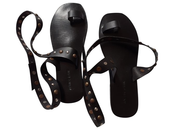 Antik Batik Sandals Black Leather  ref.270511