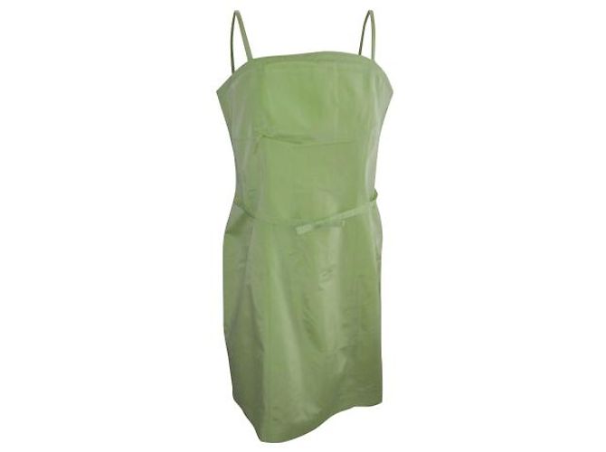Alain Manoukian Bustier Kleid Limonengrün Acetat Größe 44 Hellgrün