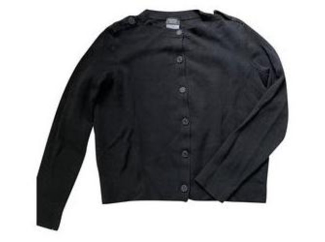 Cambon Cardigan uniforme Chanel Nero Cotone Lana  ref.270702
