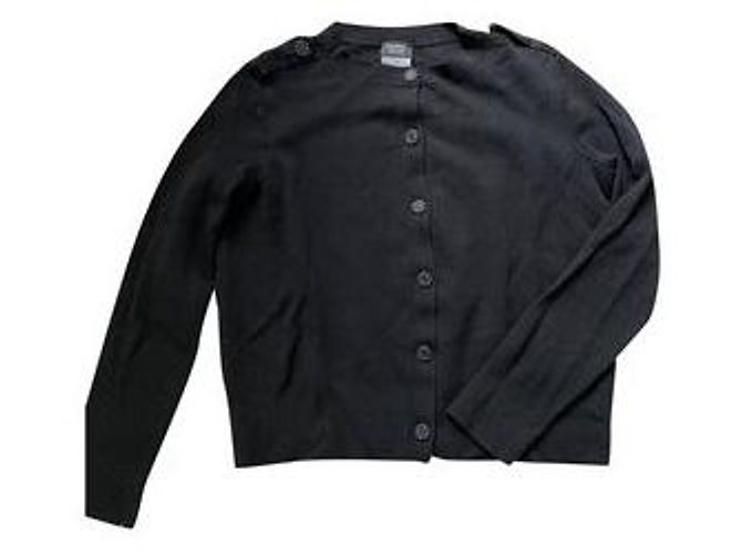 Cambon Chanel Uniform Cardigan Schwarz Baumwolle Wolle