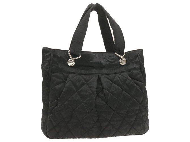 Chanel Coco Cocoon Tote Bag Black Nylon CC Aut1313 **Appiccicoso Nero Tela  ref.271297