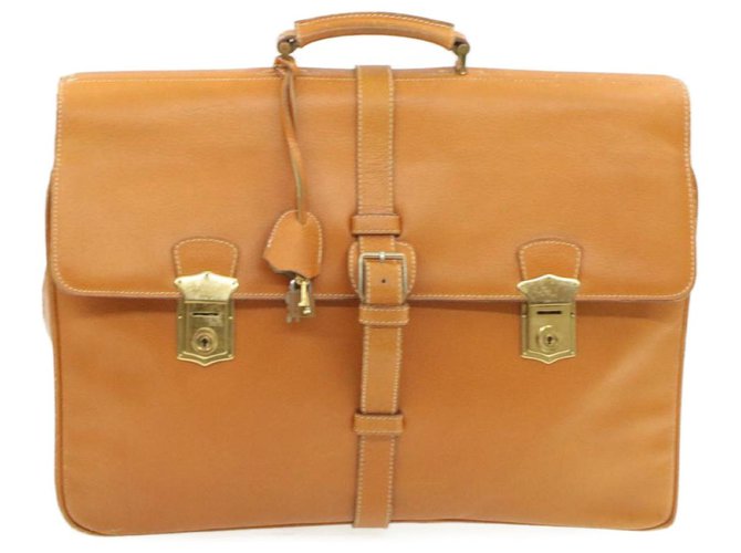 PRADA travel Hand Bag Leather Brown Auth ar2976  ref.271486