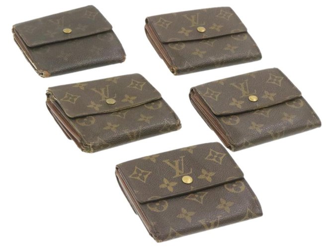 LOUIS VUITTON Monogram Portefeiulle Elise Wallet M61654 5Definir Autenticação LV717 Lona  ref.271525