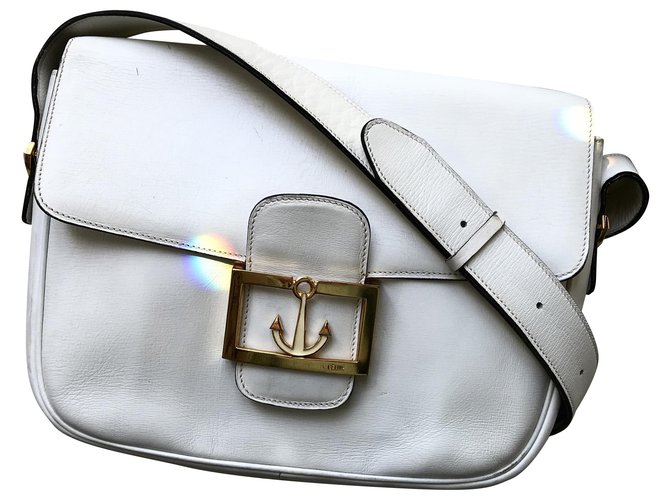 Classic Box Céline Classic vintage bag White Leather  ref.271906