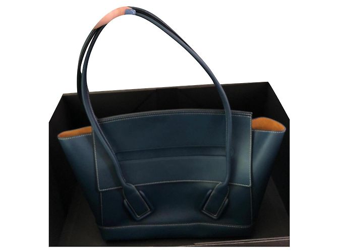 Borsa Bottega Veneta The Arco Medium Blu Pelle
