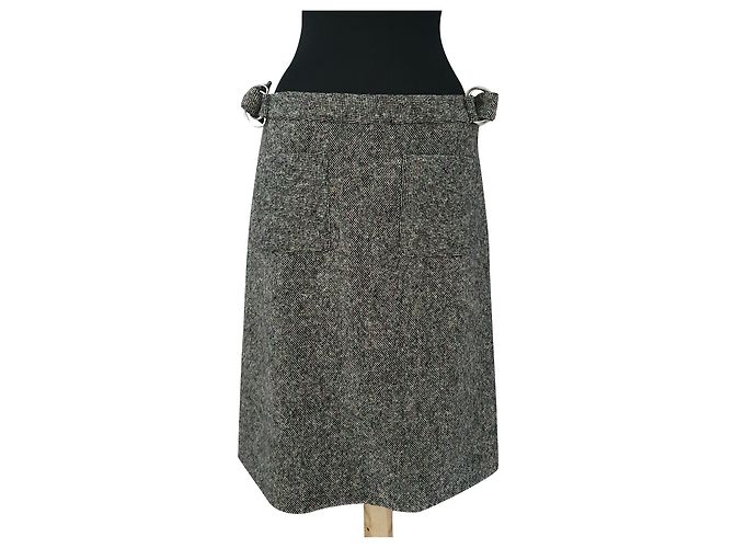 Agnès b. Lambwool Midi Skirt Grey Multi Multiple colors