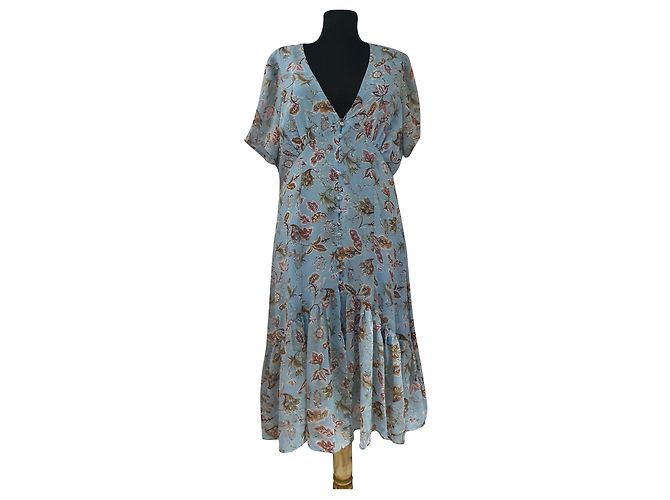 Autre Marque FOREVER UNIQUE Kleid aus Polyester blau mehrfarbig Mehrfarben