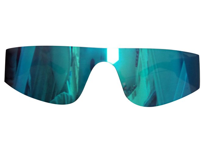 Óculos de sol espelhados Balenciaga Azul claro Turquesa Plástico  ref.272101