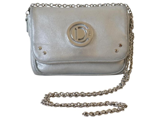 Dior Handtaschen Silber Leder  ref.272270