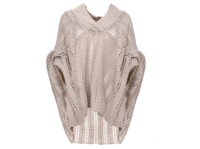 Twin Set Poncho Beige Wolle