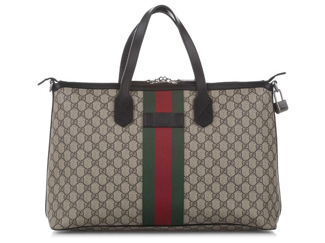 GUCCI GG Supreme Canvas Web Duffle Bag 353406