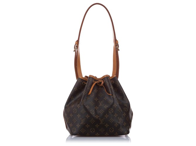 Louis Vuitton Brown Monogram Petit Noe Leather Cloth  ref.272373