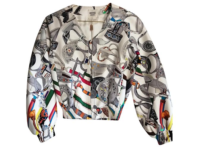 Hermès Bombers Stirrup Competition on Twill Eggshell
