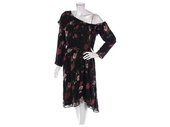 Club Monaco Mu Maezee Kleid Schwarz aus Polyester Größe 10 Mehrfarben
