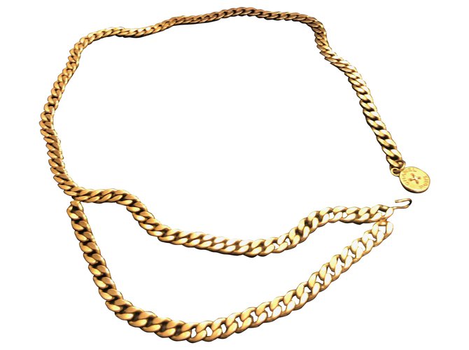 Chanel Cintos Dourado Metal  ref.272624