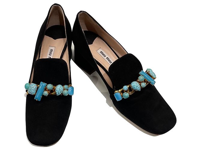 Miu Miu Black Suede Flats Size 37