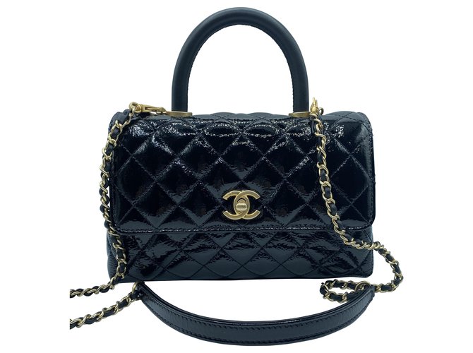 Chanel Coco handle Black Leather  ref.272630
