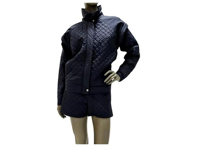 Chanel Quilted Jacket Shorts Suit Tg.38 Nero