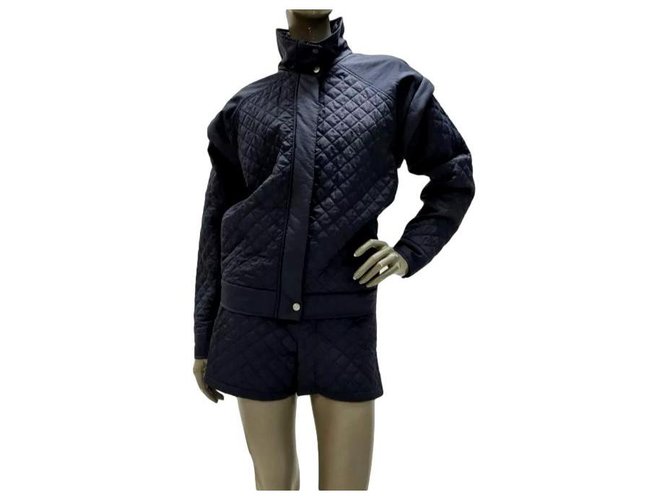 Chanel Quilted Jacket Shorts Suit Tg.38 Nero Poliammide  ref.272691