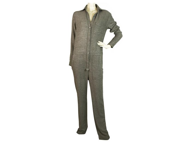 Isabel Marant Etoile Gray Wool Blend Overall Jumpsuit Dark grey  ref.272723