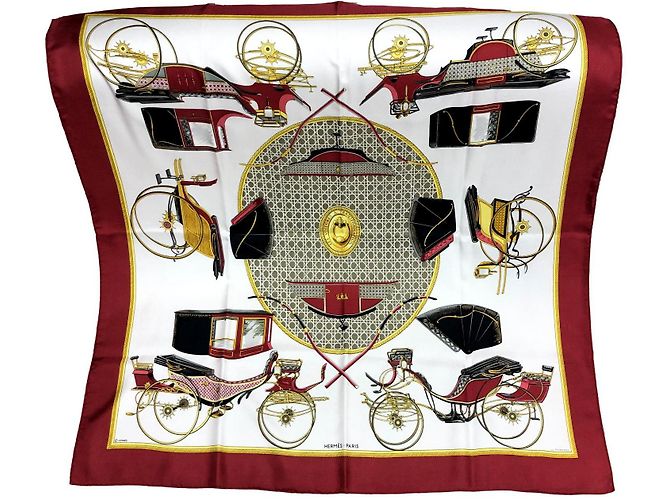 Carré Hermès "Transformation cars" de F. de la Perrière Multicolor