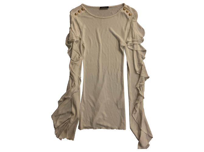 Top de manga comprida Balmain branco de viscose