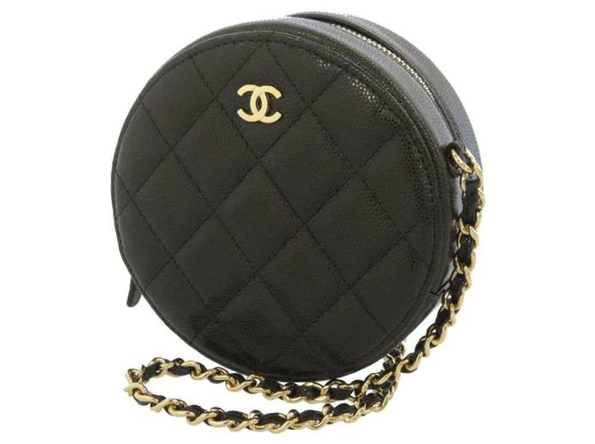 Chanel Black Round As Earth Caviar Crossbody Bag Leather ref.272958 - Joli  Closet
