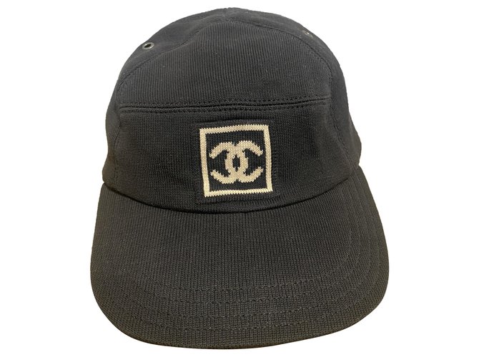 Chanel Hats Black Cotton  ref.273009