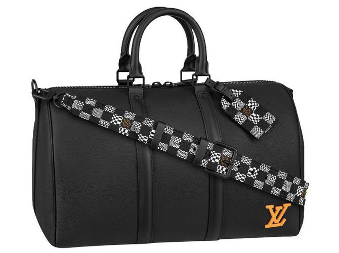 Louis Vuitton LV Keepall 40 neues schwarzes Leder  ref.273019