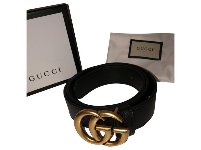 Ceinture Gucci double G (GG) dorée neuve avec facture Cuir  ref.273020