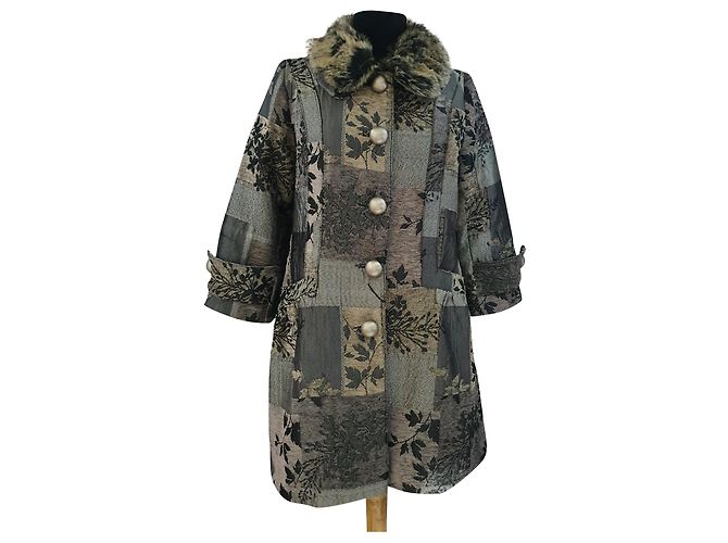 Abrigo de Marc Jacobs de algodón con cuello de pelo extraíble Multicolor