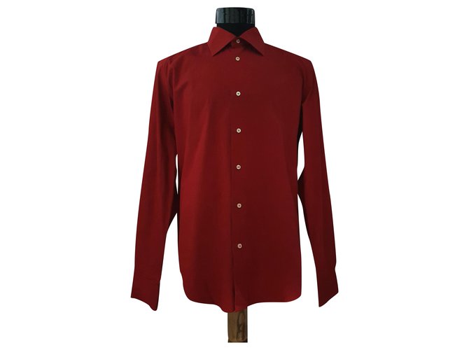 Valentino Camicie Rosso Cotone  ref.273077