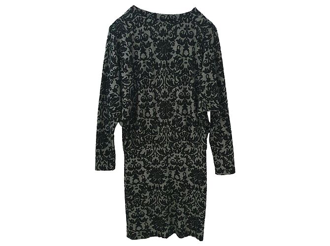 Ganni Monica Kleid schwarz grau