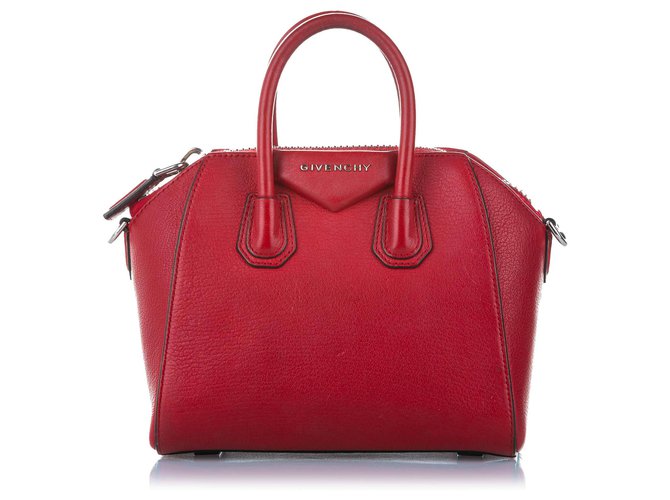 Cartable en cuir Antigona rouge Givenchy Veau façon poulain  ref.273122
