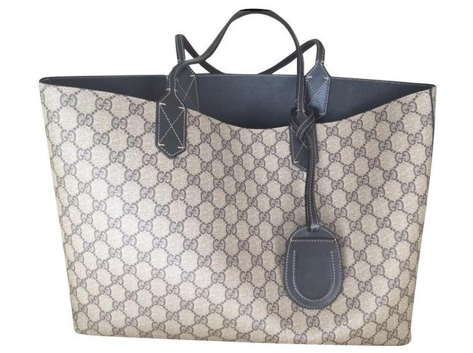Gucci Totes Black Beige Leather  ref.273173