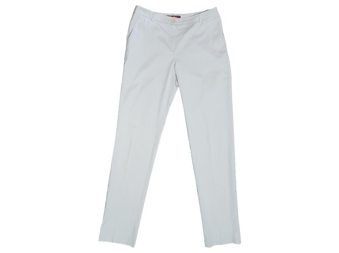 Max Mara Pants, leggings Beige Cotton Elastane  ref.273189
