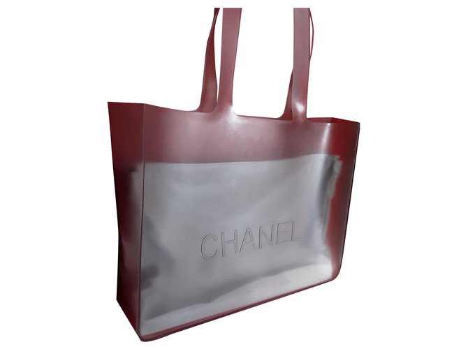 Chanel.  Rubber tote bag. Grey  ref.273197